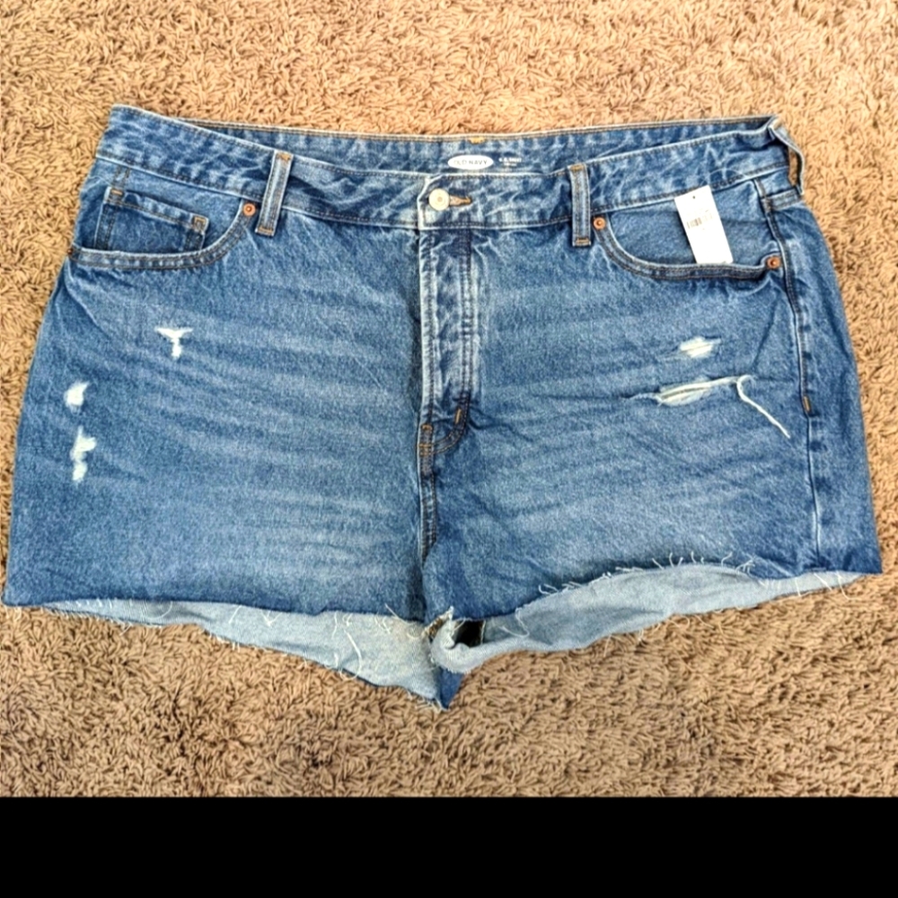 NWT Old Navy High Rise Distressed Denim Jean Shorts Sz 18